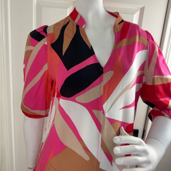 SCAPA LAUREN PERRE Vibrant Pink and Red Patterned Dress Size S. - Picture 7 of 13